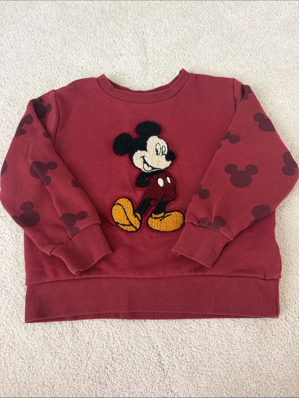 3T Kids Mickey Mouse Burgundy Sweatshirt